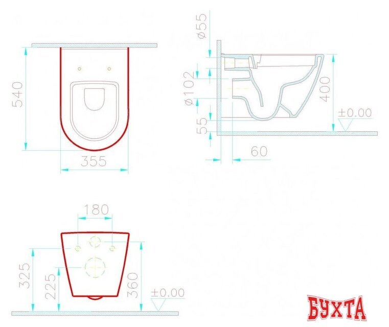 Унитаз подвесной Vitra Sanibelle SmoothFlush 7551B003-0075 (без сиденья) 5