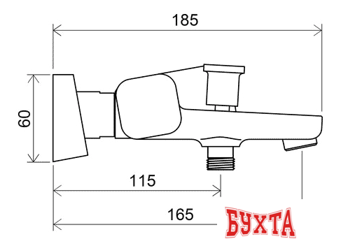 Смеситель Ravak 10° TD 022.00 /150 [X070065] 2