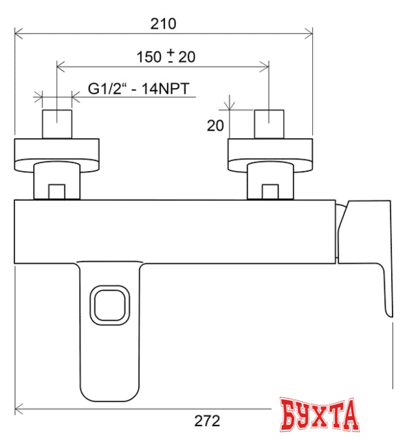 Смеситель Ravak 10° TD 022.00 /150 [X070065] 3