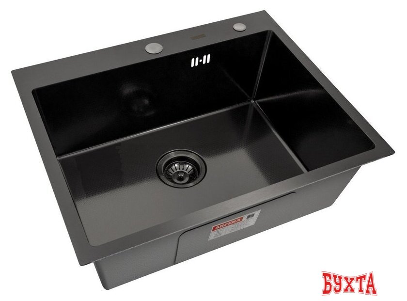 Кухонная мойка ARFEKA Eco AR 600*500 Black PVD Nano Decor 2
