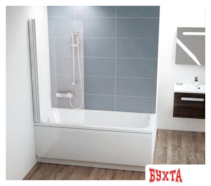 Стеклянная шторка для ванны Ravak CVS1 80 (белый/прозрачное) левая