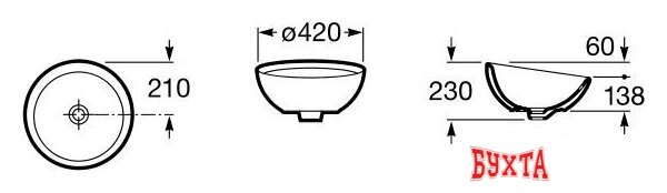 Умывальник Roca Bol 42x42 327876530 3