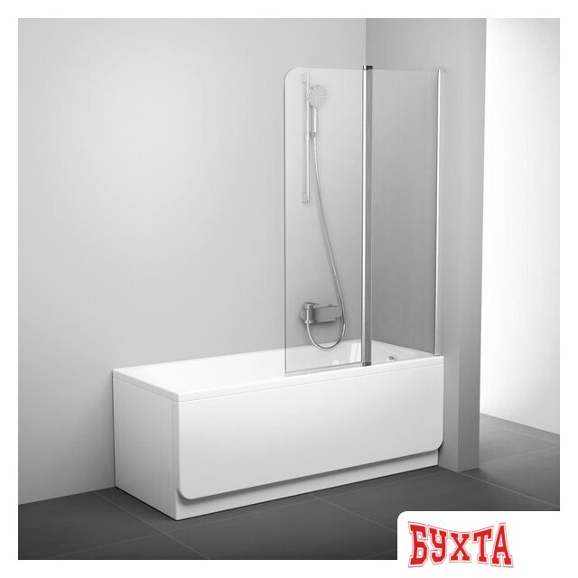 Стеклянная шторка для ванны Ravak CVS2 100 (белый/прозрачное) правая