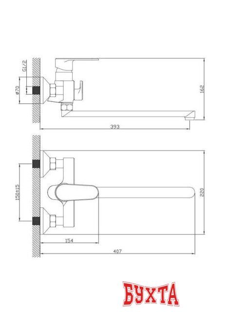 Смеситель Diadonna D87-222117W 2