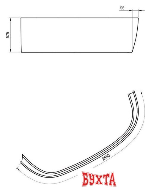 Фронтальный экран под ванну Ravak A LoveStory II L CZ75100A00 2