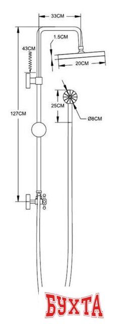 Душевая система Potato P3561 2