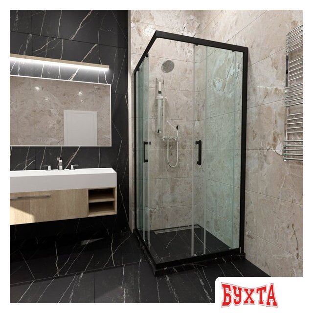 Душевой уголок Triton Фикс-Блэк 90x90 5