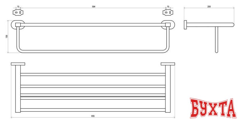 Полка для полотенца Ravak X07P194 2