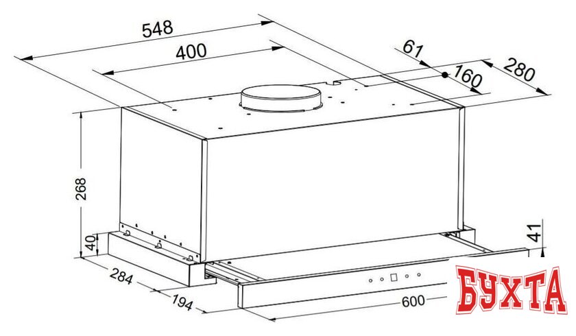 Кухонная вытяжка ZorG Turbo 1200 60 S (белый) 2