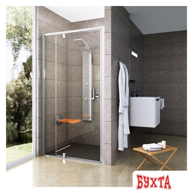 Душевая дверь Ravak Pivot PDOP2 100 (сатин/прозрачное) 2