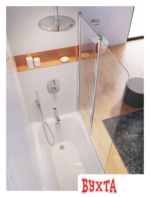 Стеклянная шторка для ванны Ravak CVS2 100 (белый/прозрачное) левая 3