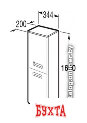 Мебель для ванных комнат Roca Шкаф-пенал Gap 34 (левый, белый глянец) 2