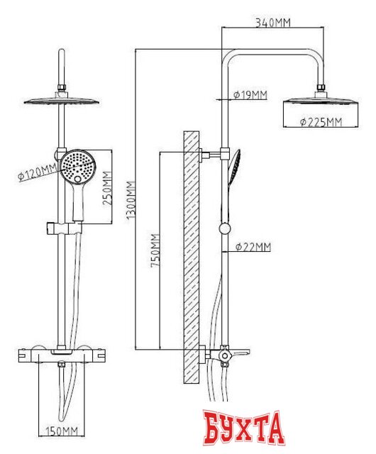 Душевая система Esko STT2500 3