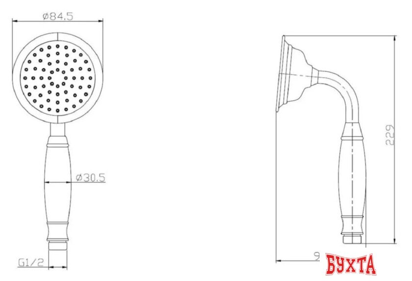 Душевая лейка Esko SSP950Br 2
