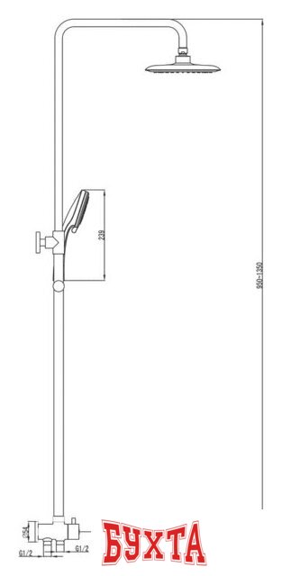 Душевая система Ravak DS 090.00 [X07P232] 2