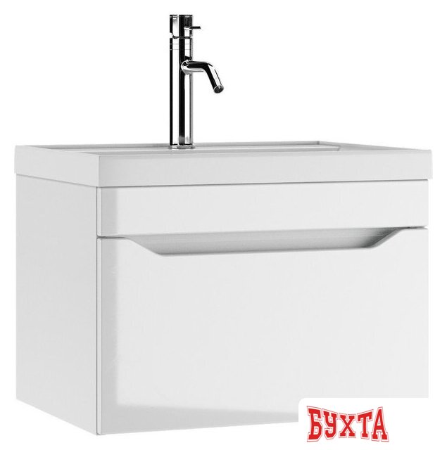 Мебель для ванных комнат Айсберг Тумба под умывальник Bazis 60 Ева В1 DA5901T (с одним ящиком) 1