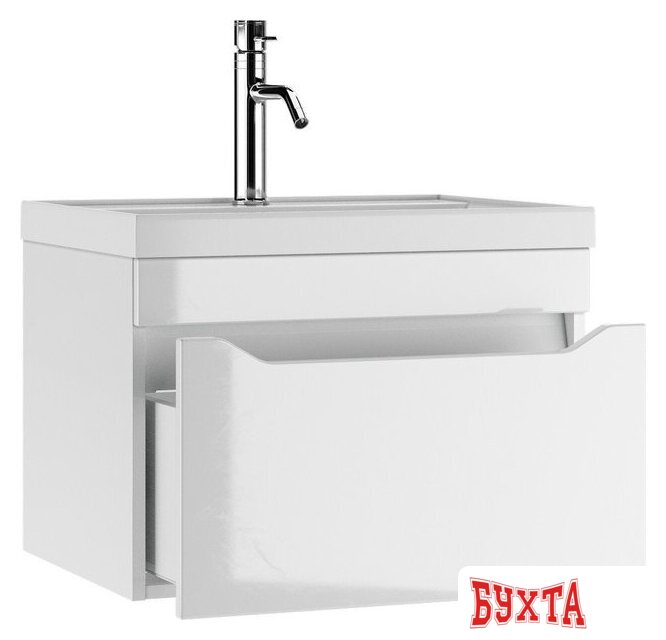 Мебель для ванных комнат Айсберг Тумба под умывальник Bazis 60 Ева В1 DA5901T (с одним ящиком) 3