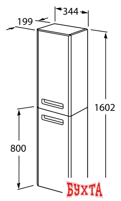 Мебель для ванных комнат Roca The Gap Шкаф-пенал правый белый (ZRU9302738) 2