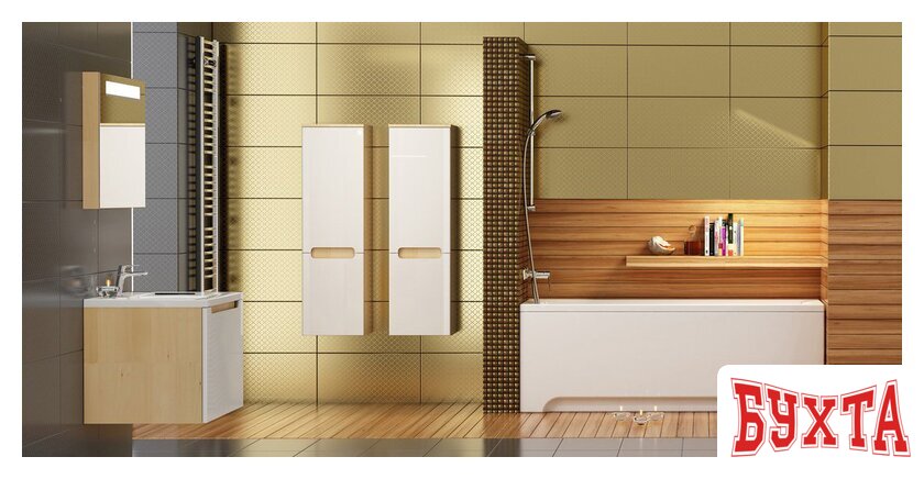 Мебель для ванных комнат Ravak Шкаф-пенал SB Classic 350 L (береза/белый) [X000000311] 3