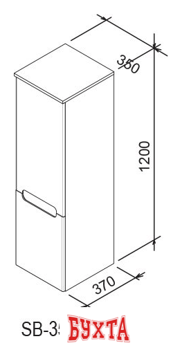 Мебель для ванных комнат Ravak Шкаф-пенал SB Classic 350 L (береза/белый) [X000000311] 4