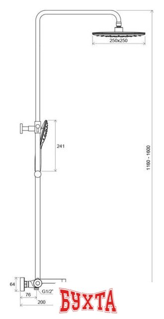 Душевая система Ravak TE 092.00/150 [X070098] 5