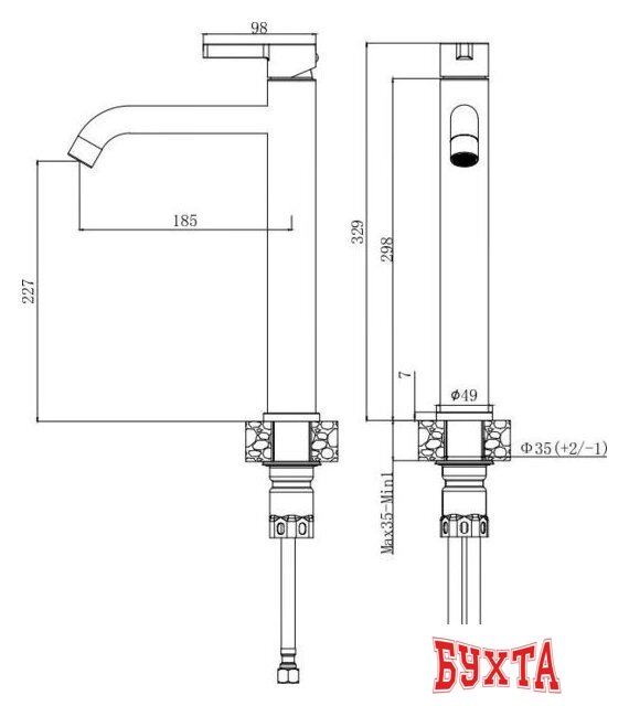 Смеситель Voda Vessel VSL25GM 2
