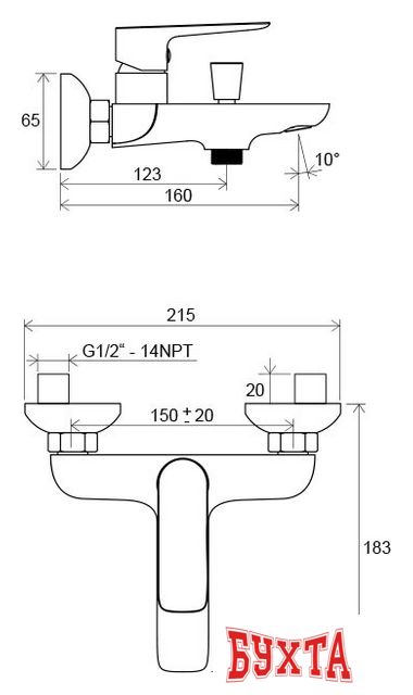 Смеситель Ravak Classic-CL 022.00/150 [X070083] 2