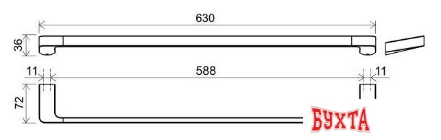 Держатель для полотенца Ravak X07P325 2