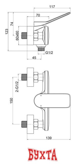 Смеситель Cersanit Odra 63052 2