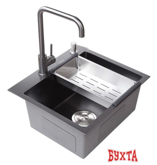Кухонная мойка Avina HM5045 PVD (графит) 3