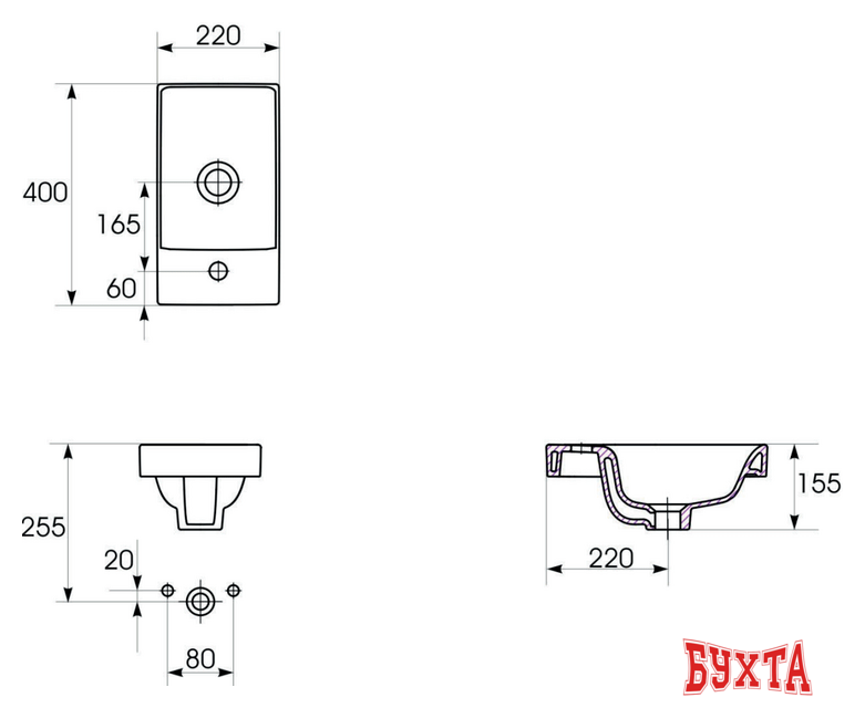 Умывальник Cersanit Moduo 40 UM-MOD40/1 3