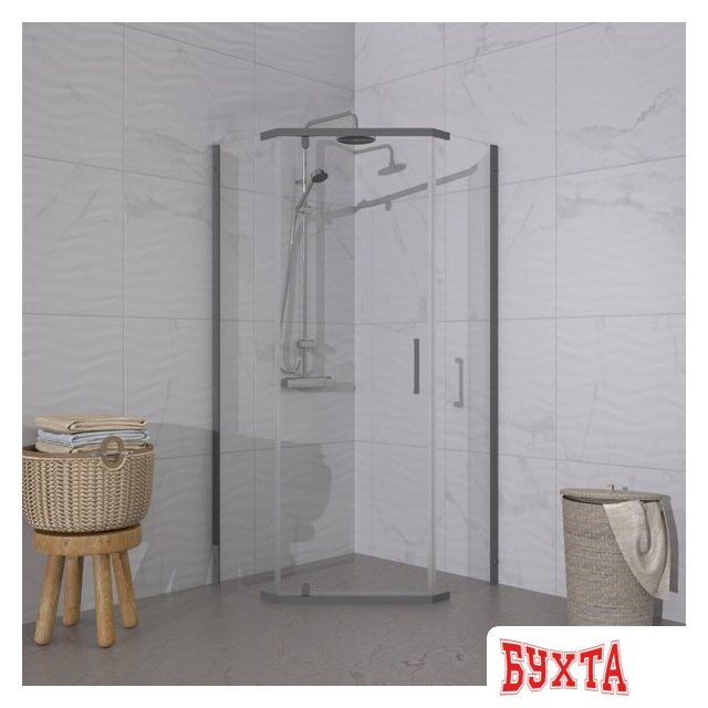 Душевой уголок Triton Дека Графит 90х90 (без поддона) 3