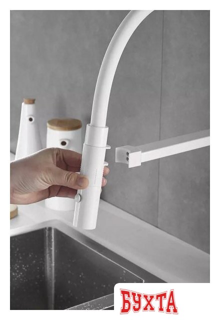 Смеситель Rose R133C (белый) 4