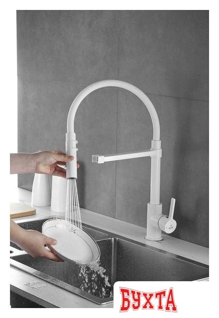 Смеситель Rose R133C (белый) 5