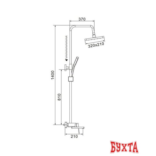 Душевая система Shevanik S6826H 2