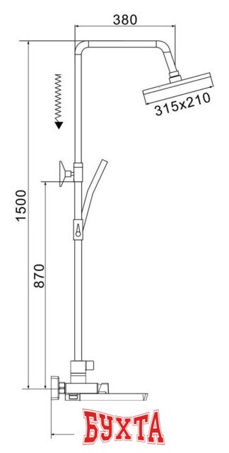 Душевая система Rose R1836C 3