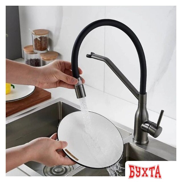 Смеситель Shevanik S343T-3 (оружейная сталь) 3