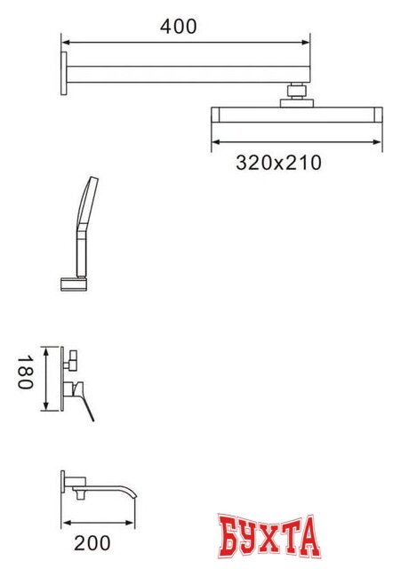 Душевая система Shevanik S4035 2