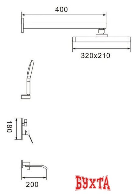 Душевая система Shevanik S4035C 2