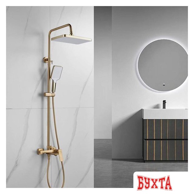 Душевая система Shevanik S4436G (золотой сатин) 3