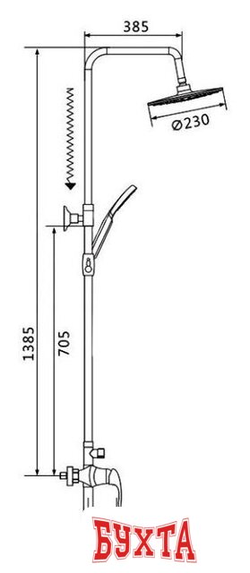 Душевая система Shevanik S9836F 2