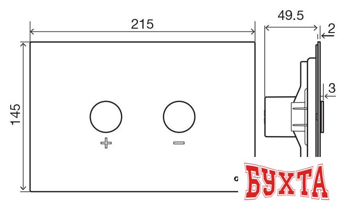 Панель смыва OLI Blink 093399 (нержавеющая сталь) 2