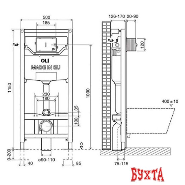 Инсталляция для унитаза OLI 885055+093399 3