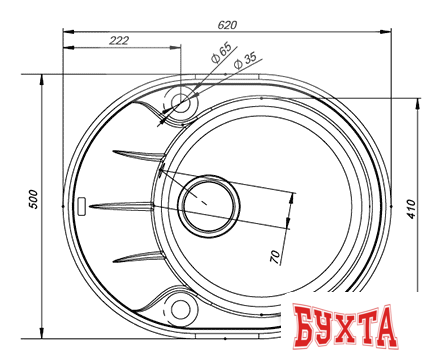 Кухонная мойка IDDIS Kitchen G K10W621i87 2