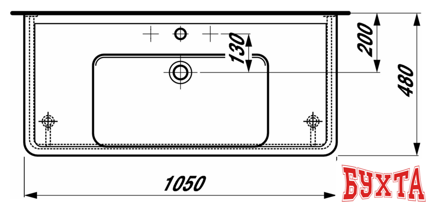 Умывальник Laufen PRO 813958 105x48 4
