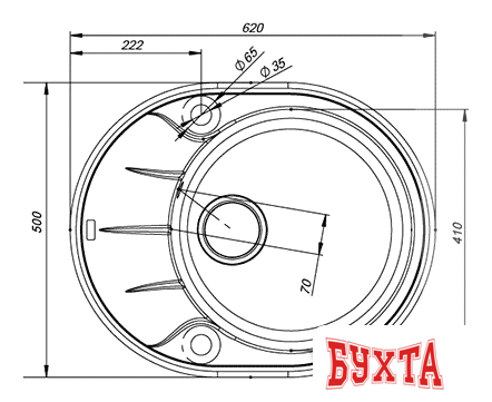 Кухонная мойка IDDIS Kitchen G K09S621i87 2
