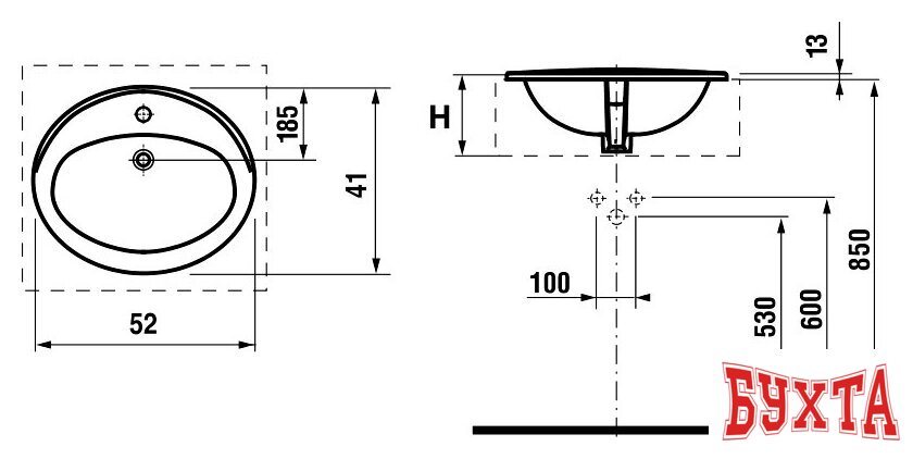 Умывальник Roca Adora 52x41 [327204000] 2