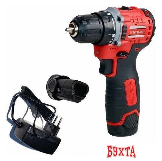 Дрель-шуруповерт Felisatti FT1901 (с 2-мя АКБ, кейс) 2