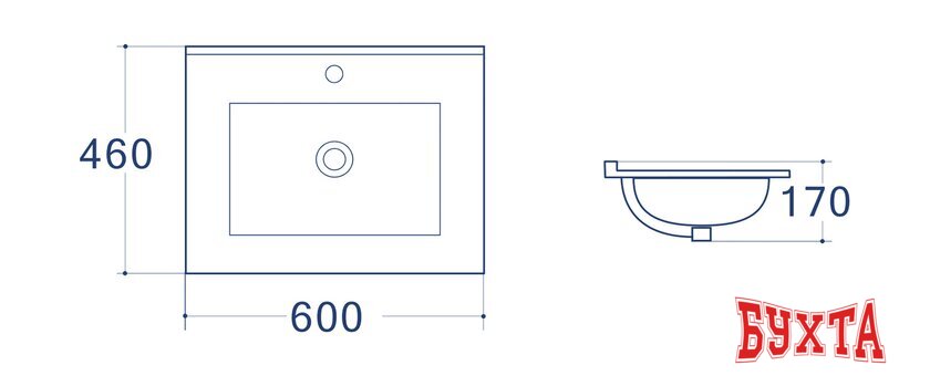 Умывальник Uptrend Neva 60 (глянцевый белый) 3