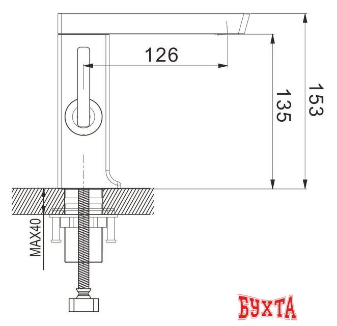Смеситель Rose R1801H 2